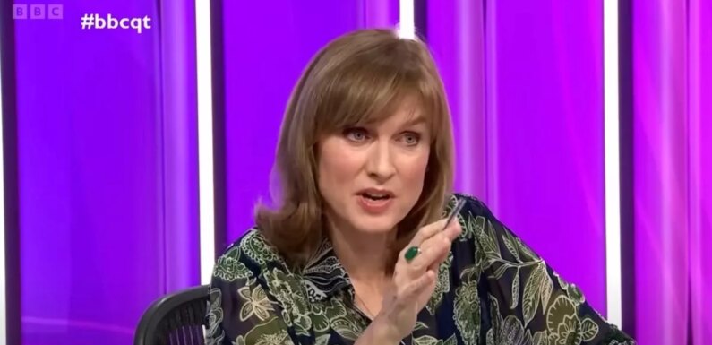 Fiona Bruce explains mystery ‘black eye’ as she hosts BBC Question Time in sling