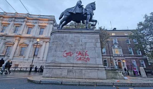 Fury after vandals graffiti historic Field Marshal Haig statue