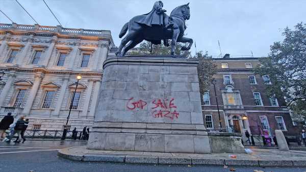 Fury after vandals graffiti historic Field Marshal Haig statue