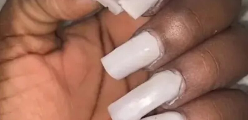 I wanted glam acrylic nails but it was a fail – it’s not been 24 hours & I’m taking them off – they look like candle wax | The Sun
