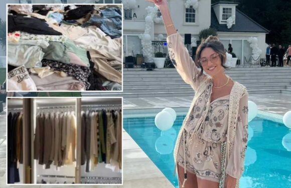 Inside Michelle Keegan’s messy wardrobe at £3.5m Essex mansion with bin bags stuffed so full you can’t see the carpet | The Sun