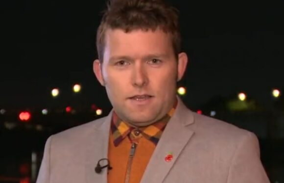Jaw-dropping moment BBC reporter has bag stolen live on air in middle of Storm Ciaran report | The Sun