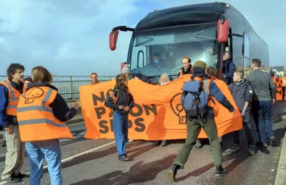 Just Stop Oil mob accuse coach driver of 'trying to kill them'