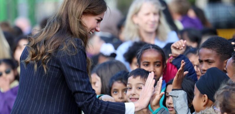 Kate Middleton rewears £549 Holland Cooper pinstripe blazer in Wales