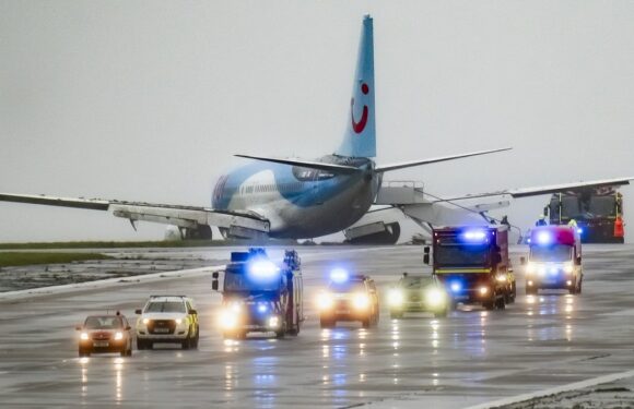 Leeds Bradford airport still closed after TUI plane skidded off runway