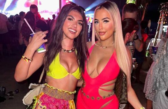 Love Island's Jess goes braless in very brave cut out dress as she poses for pic with Samie in Dubai | The Sun