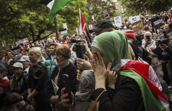 Marching, crying, shouting: 15,000 at pro-Palestine protest
