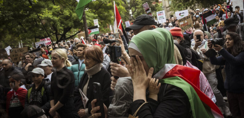 Marching, crying, shouting: 15,000 at pro-Palestine protest
