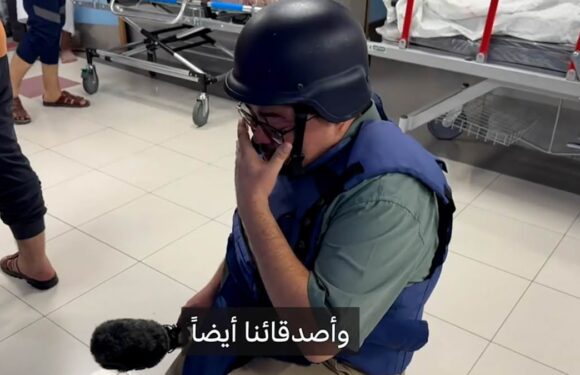 Moment BBC reporter breaks down in tears inside Gaza hospital