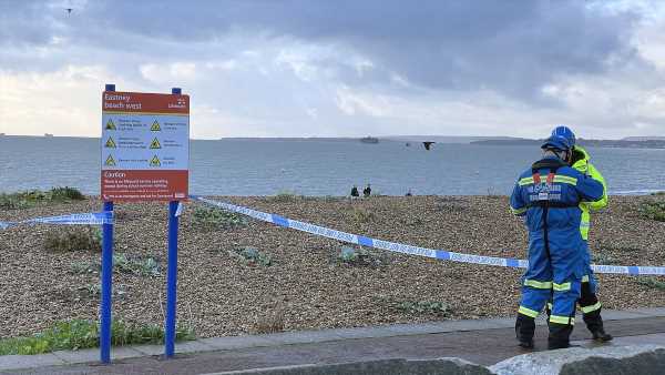 Police cordon off beach after body found on the shore