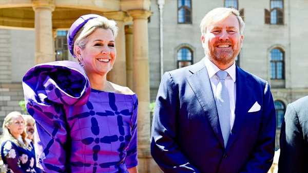 Queen Maxima of the Netherlands steps out in vibrant violet gown