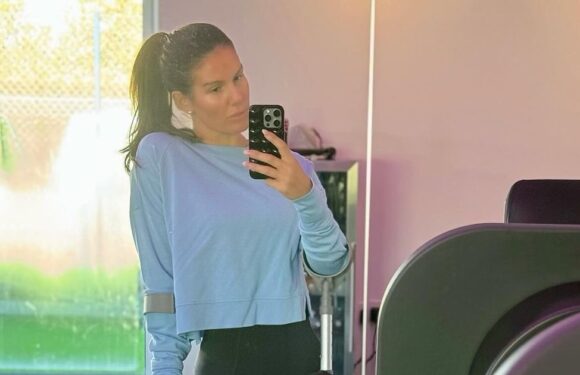 Rebekah Vardy wears plastic air boot after accident – like Coleen Rooney at Wagatha trial