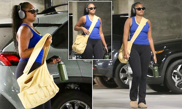Sasha Obama is the epitome of LA cool as she leaves the gym