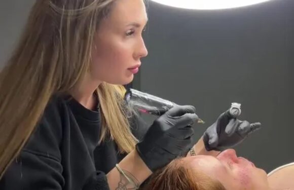 Tattoo artist shows off the new 'freckles' she's given to a client – but people reckon they look like strawberry seeds | The Sun