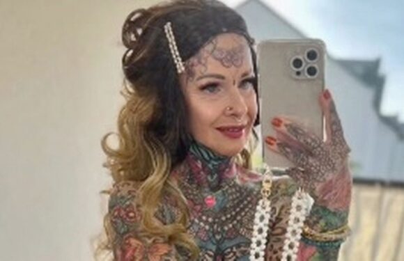 Tattooed gran labelled work of art as she strips naked to flaunt £25k ink