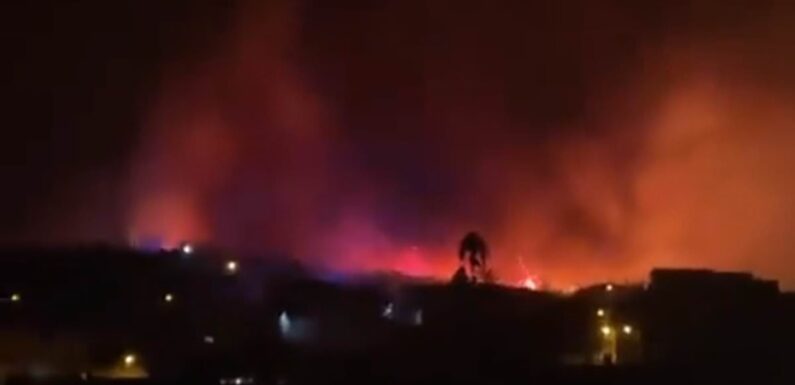 Tenerife wildfire rips through forest before thousands are evacuated