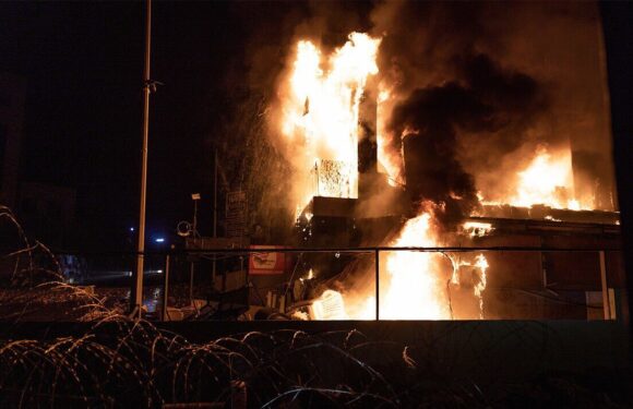 US Embassy in Lebanon set on fire by furious pro-Palestine protesters