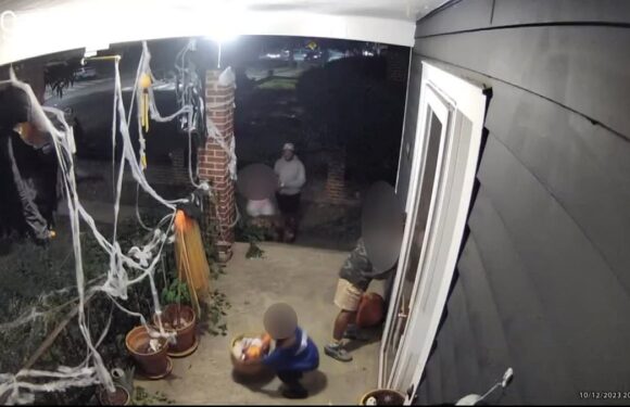 Video shows adults using children to rob DC Halloween decorations