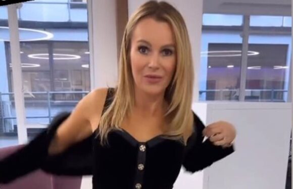 Amanda Holden suffers wardrobe malfunction as racy cut-out trousers slip
