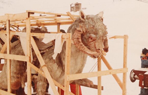 Behind-the-scenes photographs showing the filming Star Wars