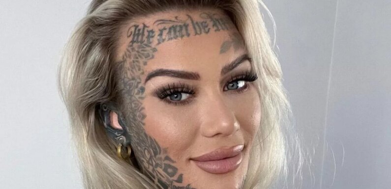 ‘Britain’s most tattooed woman’ strips to lace lingerie as she flaunts £35k ink