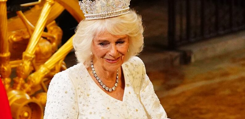Camilla rewears her coronation gown to state opening of parliament