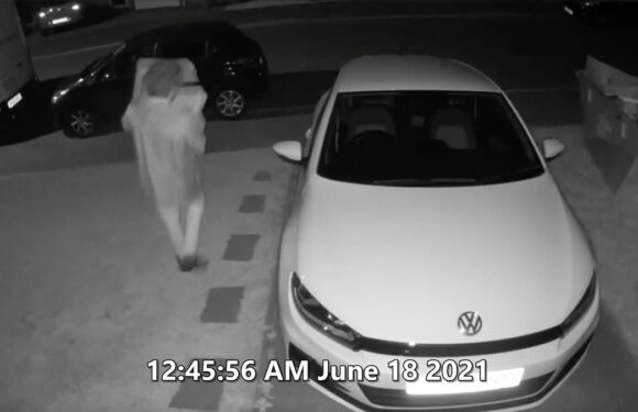 Chilling moment Gracie Spinks' killer loads his car with weapons