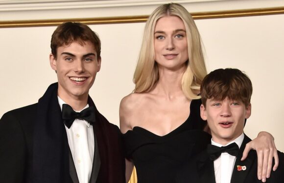Elizabeth Debicki is joined by on-screen sons at The Crown premiere