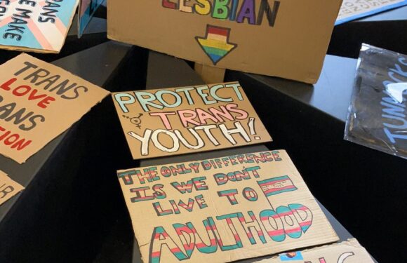 Fury as library shows signs by pro-trans group who heckled JK Rowling