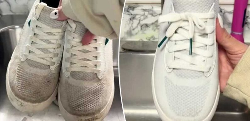 How to restore your grubby white trainers to brand new using kitchen roll | The Sun
