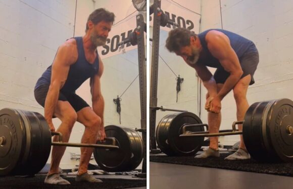 Hugh Jackman shows off muscles as he gets in shape for Hollywood after split