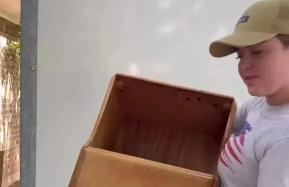 I found a £1.2k nightstand on Facebook Marketplace for just £8 and restored it – trolls say I ruined it with the stain | The Sun