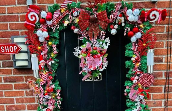 I was quoted £200 for my festive door – I did it myself with B&M buys and I'm so impressed…but trolls say it looks cheap | The Sun