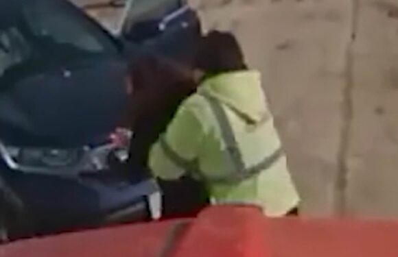 Incredible moment truck driver saves choking woman on the highway