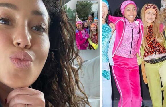 Kim Kardashian FaceTimes Rob's Ex Adrienne Bailon As North & Penelope Dress Up As Cheetah Girls
