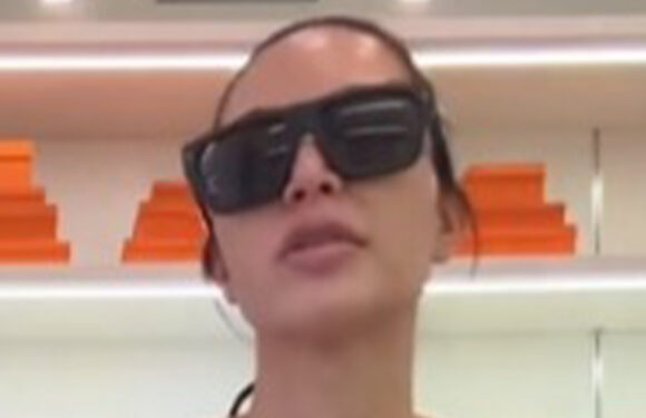 Kim Kardashian displays impossibly small waist and arms in bra as she dances with North West, 10, in massive closet | The Sun