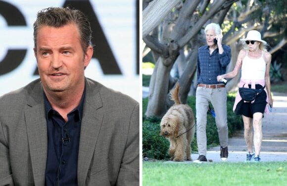 Matthew Perry’s mom takes dog for a walk with stepdad ahead of funeral