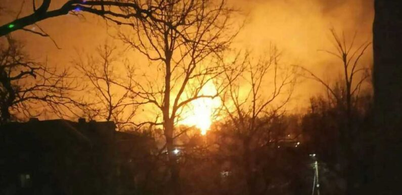 Moment Russian military base in Krasnodar bursts into flames as gunpowder plant supplying Putin's forces also blasted | The Sun