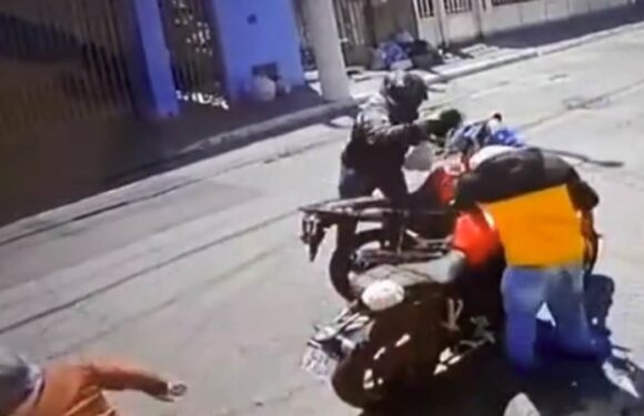 Moment thief steals motorbike form elderly rider – then drops dead