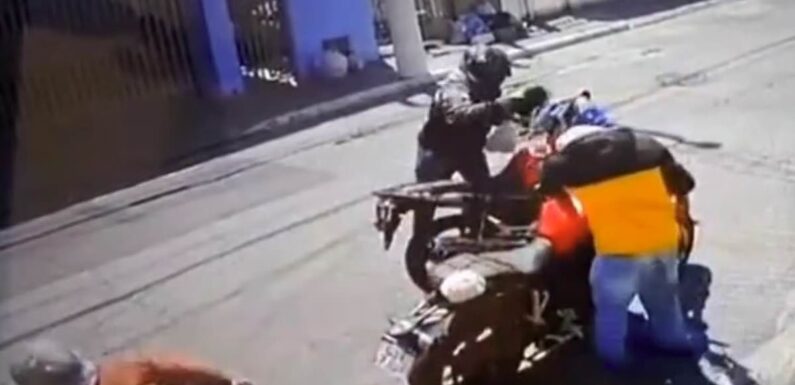 Moment thief steals motorbike form elderly rider – then drops dead
