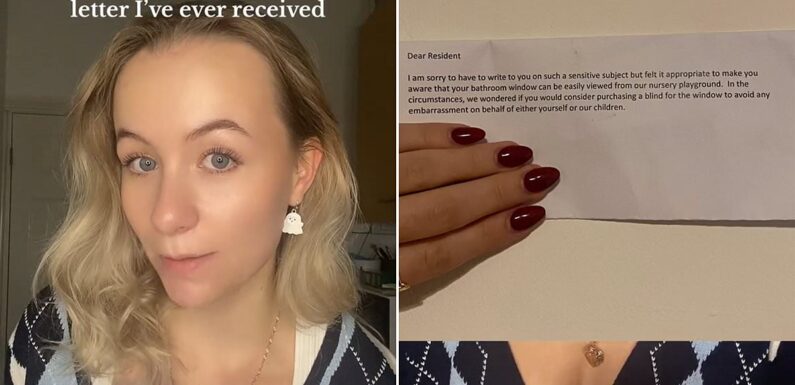 Mortified woman gets letter from school about her bathroom habits
