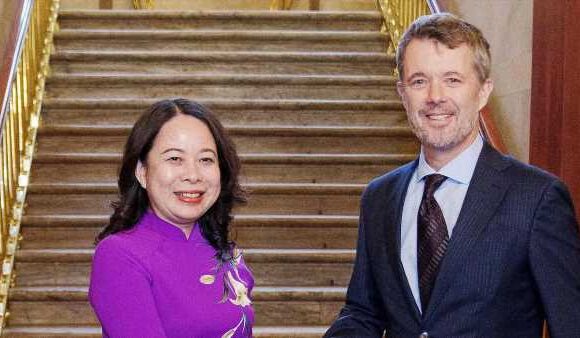 Prince Frederik of Denmark beams with Vietnamese Vice President