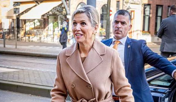 Queen Máxima perfects winter chic as she attends financial meeting