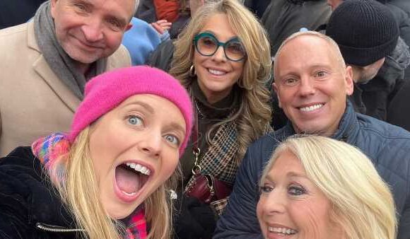 Rachel Riley poses for selfies at London march against anti-Semitism