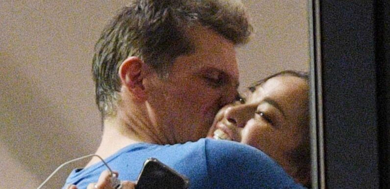 Strictly's Nigel Harman plants a kiss on dancer Katya Jones' cheek