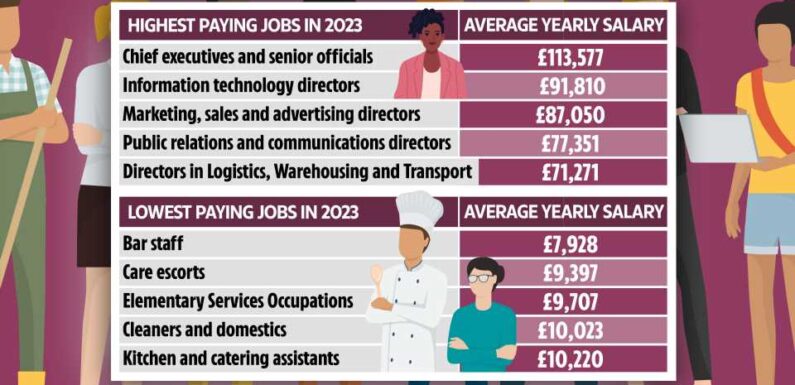 The lowest and highest paying jobs of 2023 revealed and you don't always need a degree – is yours on the list? | The Sun