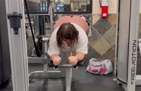 The moment a woman left gym-goers stunned as she showed up to workout 'without any trousers' on | The Sun