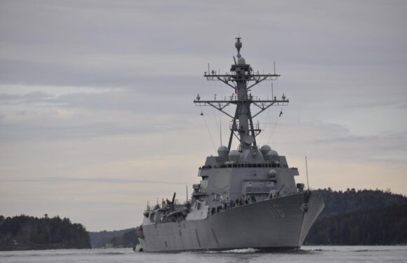 US warship shoots down kamikaze drones in Red Sea as Iran-backed rebels vow more attacks after hijacking cargo ship | The Sun