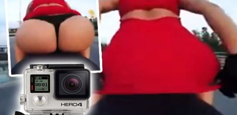 Video reveals why it’s not a good idea to wear a mini skirt on a motorbike