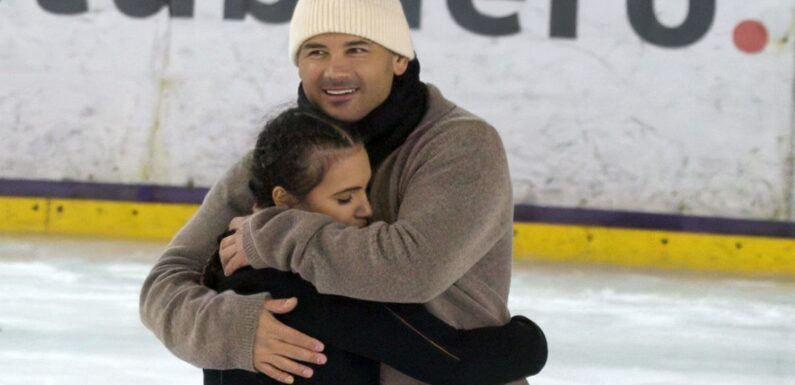 Dancing On Ice training heats up as Ryan Thomas wraps arms around pro partner